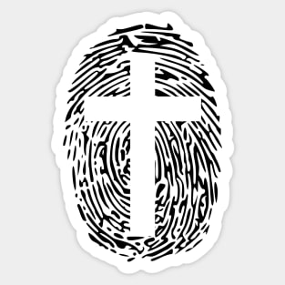 jesus-christ-team jesus- religious - gift - cross fingerprint Sticker